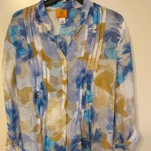 Casual Ruby Rd eclectic roll sleeve blouse Sz S